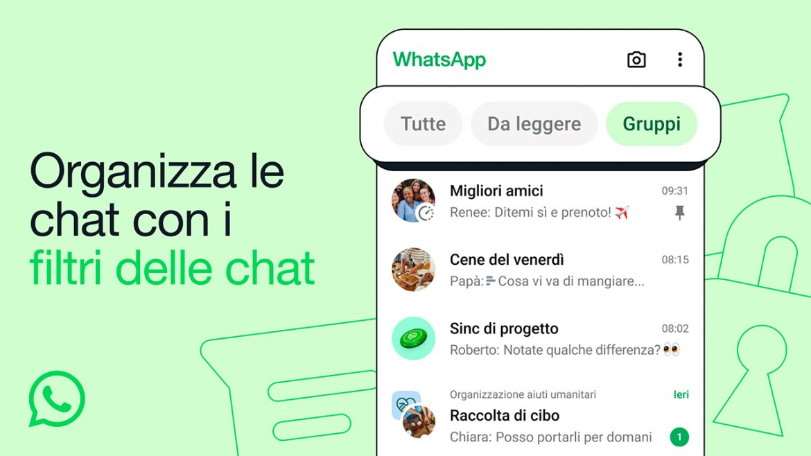 WhatsApp introduce i filtri delle chat, adesso è più semplice trovare le conversazioni