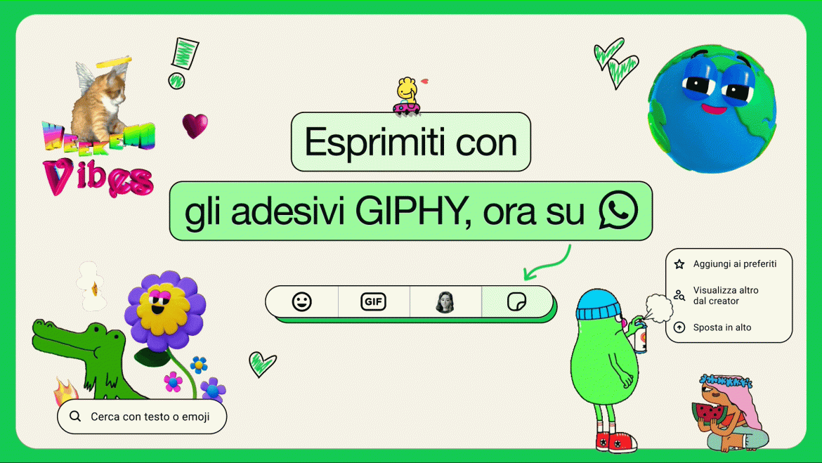 WhatsApp introduce gli adesivi animati forniti da GIPHY